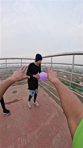 Bella ciao parkour balloon throwing challenge pov 💦😱