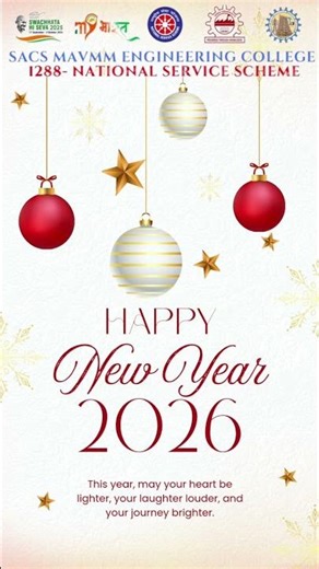 WISH YOU A HAPPY NEW YEAR 2026 TO EVERYONE ‪@nssrdchennai4026‬ 1288 NSS OF SACS MAVMM ENGG COLLEGE