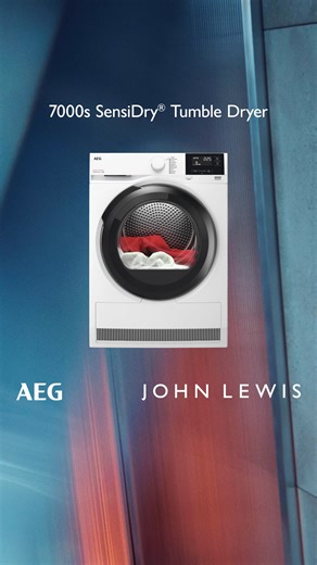 Laundry made effortless with AEG 🧺 Gentle drying at half the temperature. No compromise on results. | John Lewis & Partners