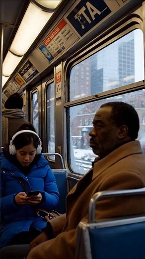 Chicago L Train Window POV – Winter Morning Commute