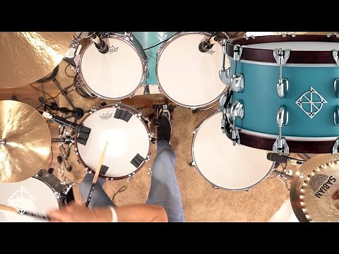 Dixon Cornerstone Maple Kit and Quetzal Blue Snare demo by Gregg Bissonette