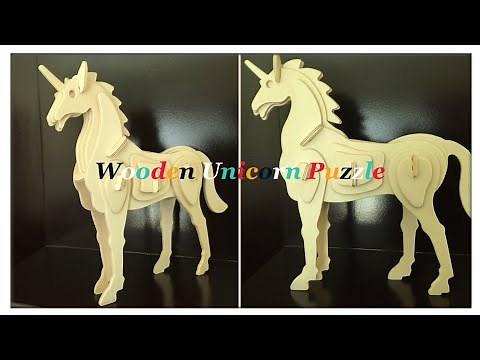 Assembling Wooden 3D Unicorn Puzzle||How to make 3D Unicorn using wooden puzzle