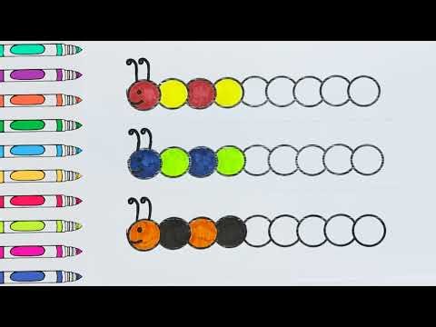 Fun Pattern Coloring! Learn Colors with Cute Caterpillars for Children