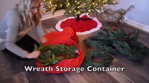 Wreath Storage Container, Christmas Wreath Storage Bags for 2 Wreath with Dual Zipper and Handles, Dust, Pest Protection,Holiday Wreaths Storage Holder 24” (RED)