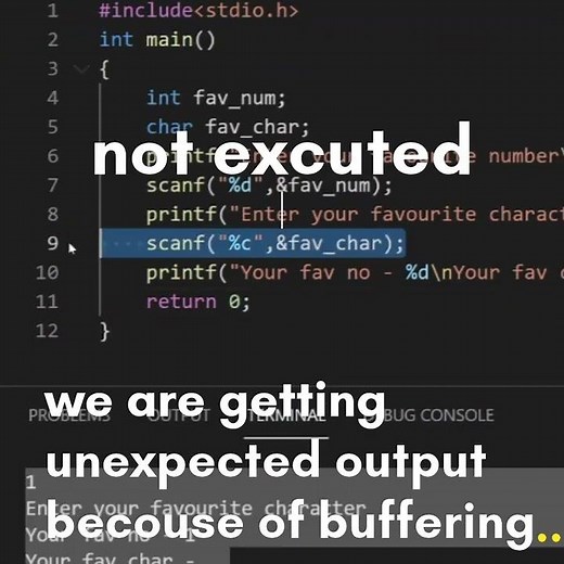 Problem of scanf | Input buffers | #shorts #cprogramming #ctutorials