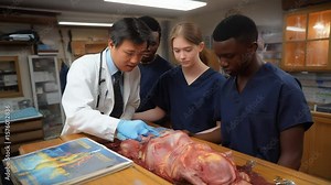 Join a hands-on anatomy workshop featuring a live dissection with a doctor and students at the cadaver table.