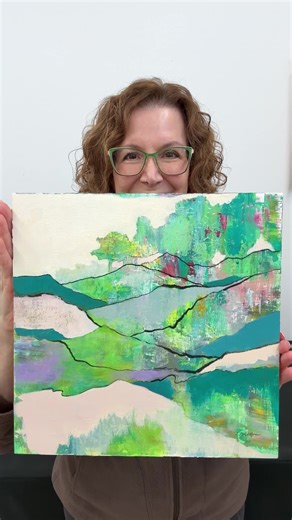 Inspired by the way I am able to take a deep breath and be lifted up while I am in the mountains. This painting is about that spacious feeling we get when we simply let go and realize we are enough just as we are. #abstractedlandscape #mountainopenness #openness #youareenough