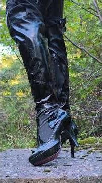 Used and damaged boots 🖤 #latex #heels #usedshoes #shoes #shoesaddict #highheels #oldboots