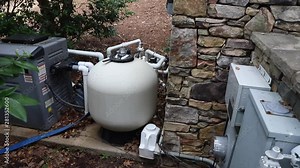 Pool Pump and filtering equipment for maintaining a clean residential swimming pool