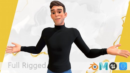 Classic Stylized Male Guy Character - Buy Royalty Free 3D model by ElegantMesh