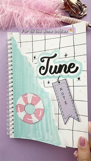 June Notebook Frontpage Idea — Summer Beach Design #nhuandaocalligraphy #frontpage