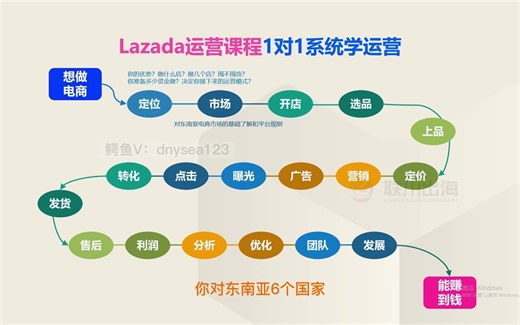 Lazada跨境电商店铺运营流程（数据选品、产品定价、上传产品、流量、转化、点击、曝光、数据分析、产品优化）