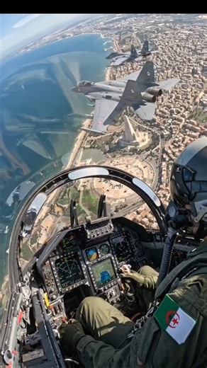 Algerian fighter jet cockpit flying over Algiers #army #aircraft #fighter #viral #shorts #youtube