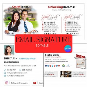 Real Estate Email Signature Template: Editable Canva Design - Etsy Australia