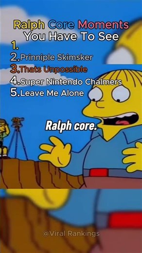 Funniest Ralph Wiggum Moments 😂🍭 | Viral Rankings #shorts #viral #funny