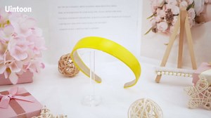 Yellow Headband Faux Leather Thin Hairband Halloween Head Bands for Womens & Girls Hair Solid Simple Holiday Cosplay Head Bands Yellow Hair Accessories for Women Girls