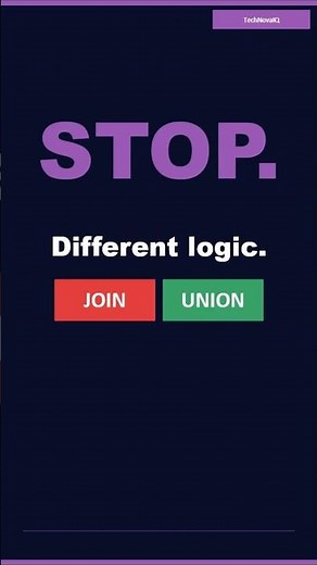 SQL JOIN vs UNION — Most Devs Wrong #sqljoin #sqlunion #joinvsunion #SQLJoinExplained #sqlconcepts