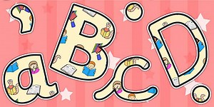 Library Area Themed A4 Display Lettering