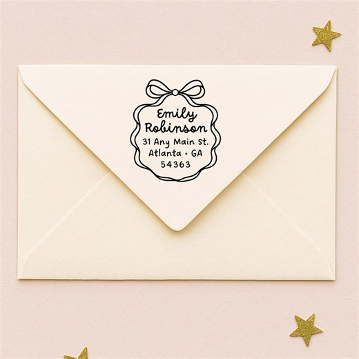 Personalized Return Address Stamp – Custom Bow Address Stamp, Self Inking or Rubber Stamp, Wedding Stamp, Housewarming Gift - Etsy