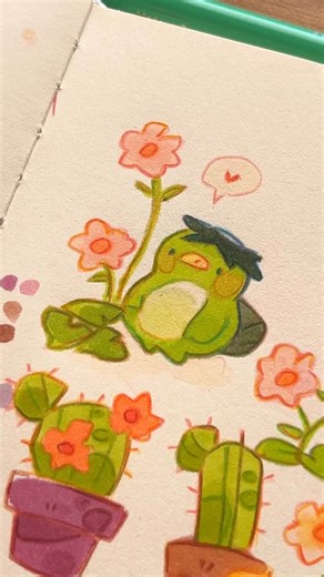 Olga Ortiz on Instagram: "Little Kappa~ 🌸 Working on coloring all the little drawings from last week~ Happy Sunday! 💖 You can find all my Procreate brushes and tutorials on my profile 💖 Thanks for keep supporting my work! #traditionalartwork #traditionalartists #traditionalartdrawing #copicmarker #markerartist #promarkerdrawing #promarkerart #イラストメイキング #コピック #olomarkers"