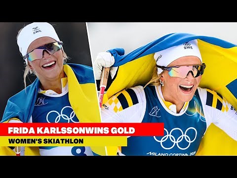 Sweden's Frida Karlsson wins gold medal - women's skiathlon Olympics 2026