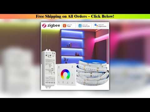 Tuya Zigbee 3.0 COB RGB+CCT LED Strip Liner Light 24V Dimmable Room Decor Lamp RF Touch Panel