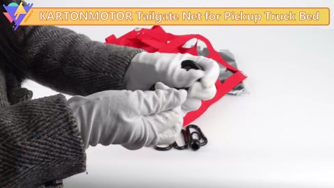 Tailgate Net for Pickup Truck Bed, 60"* 18" Heavy Duty Tailgate Cargo Netting for Full Size Trucks, Easy-to-use Truck Bed Net for Ford, Dodge Ram, Tacoma Chevy/GMC Jeep (Black)