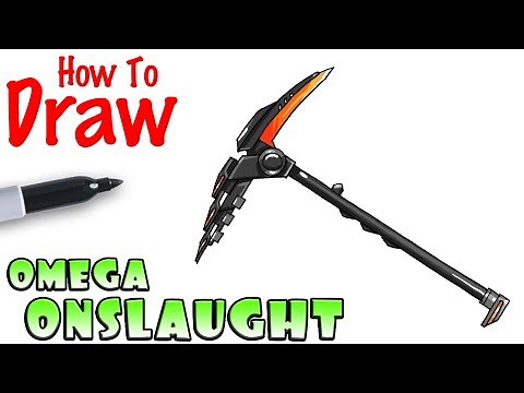 How to Draw Omega's Onslaught Pickaxe | Fortnite