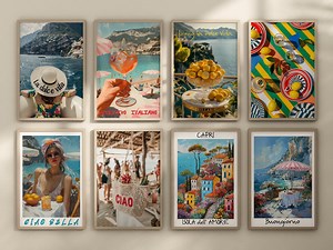 Italian Wall Art Set of 40 Italy Posters La Dolce Vita Print Art Travel Posters Italy Painting Italian Prints Amalfi Coast Print Aesthetic - Etsy Australia