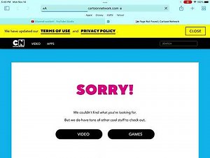 Cartoon Network error 404