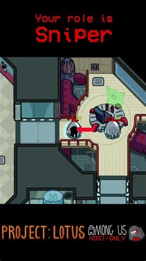 Kill from a far distance using SNIPER role | Among Us Project Lotus mod