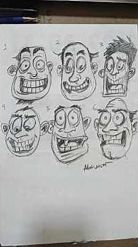 "How to Draw 6 Different Cartoon Faces Easy ✏️" #shorts
