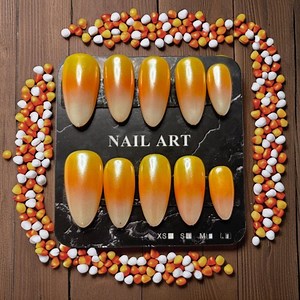Candy Corn Press on Nails: Halloween Fall Ombre Nails - Etsy