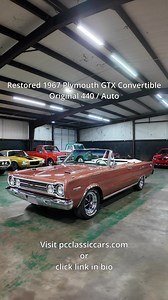 121K views · 2.2K reactions | For Sale: Restored 1967 Plymouth GTX Convertible / Original 440 / Auto Click the link to view this vehicle on our website: https://www.pcclassiccars.com/inventory/restored-1967-plymouth-gtx-convertible-original-440-auto | PC Classic Cars | Facebook