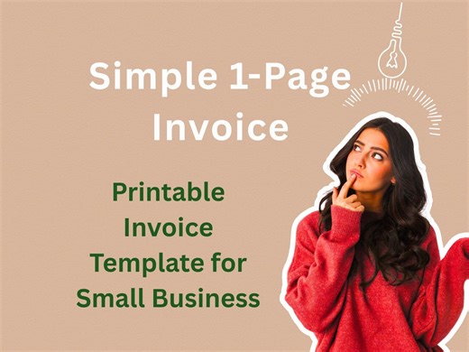 Modèle de facture imprimable pour petite entreprise | Facture simple d'une page | PDF modifiable | Téléchargement instantané - Etsy Canada