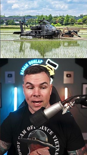 A U.S. Army AH-64E Apache Guardian Made An Emergency Landing In A Rice paddy South Korea.