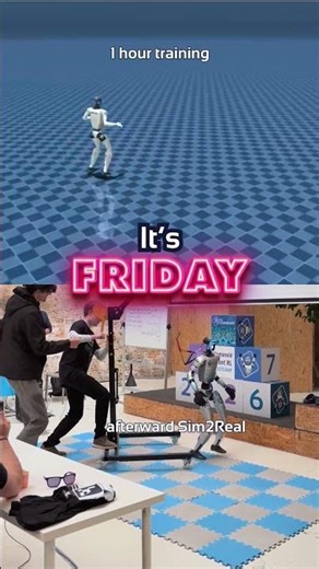 Students get sim-to-real on a real humanoid robot in 1 hour!