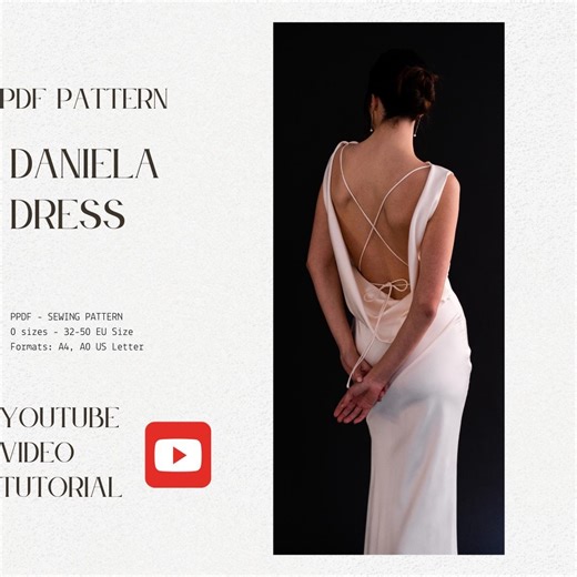 Cowl Neckline Dress | PDF Sewing Pattern | Drape Dress | Sizes 32-50 | Vintage Dress| Wedding Dress | Bridal Gown | Mermaid Dress - Etsy