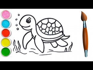 How to draw tortoise step by step for beginner | Coloring Painting | Kids drawing #tortoise