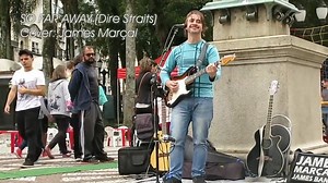 1.1M views · 52K reactions | From Brazil here is a brilliant musician/vocalist James Marçal "James Band" really entertaining a very appreciative crowd with his fantastic take on the great Dire Straits' classic 'So Far Away'! Awesomely talented! James Marçal "James Band" & youtube.com/user/jamesstudio Read more: https://www.themusicman.uk/james-marcal/ | The Music Man | Facebook