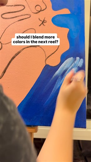 using liquitex flow aid to blend the colors, even though it’s acrylic, I can still get them to melt together as long as they stay wet. once it dries, game over. this part of the abstract painting process is all about timing, pressure, and watching the canvas shift with every blend. 💙 #saudiartist #riyadhart #artprocess | Majd Dabbagh