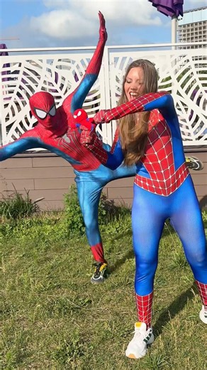 Spider-Girl controls Spider-Man😂 #spiderman