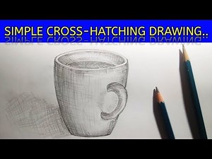 simple cross hatching line | drawing a cup |