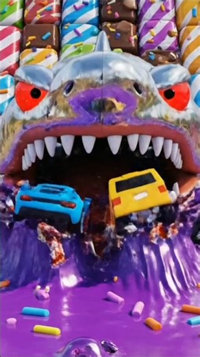 Shark Eats Cars! 🦈🚗 Insane Scene #3danimation #shortvideo #viralvideo