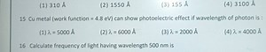 (1) 310 \AA(2) 1550 \AA(3) 155 \AA(4) 3100 \AA15 Cu metal ... | Filo