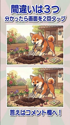 【3つの間違い探し】あなたは全部見つけられる？ #間違い探し #脳トレ
