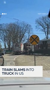 40K views · 169 reactions | At least one person was injured after a Massachusetts Bay Transportation Authority Commuter Rail train crashed into a tractor-trailer that was sitting on the tracks. One occupant of the train suffered minor injuries and was taken to a local hospital | TRT World | Facebook