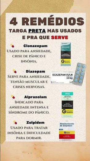 4 remédio TARGA preta mais usados.#shorts