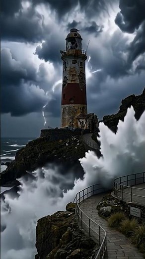 Surviving the Storm in a Luxury Lighthouse 🌊 #shorts