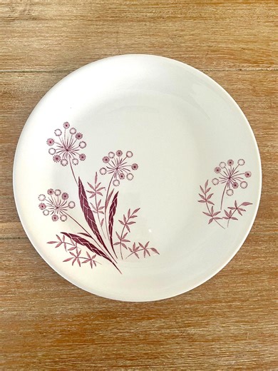 Vintage Alfred Meakin Dinner Plates | Burgundy Floral Pattern | Set of 2 - Etsy